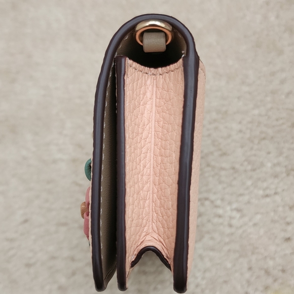 Coach mini wallet on chain with floral whipstitch - Picture 4 of 7